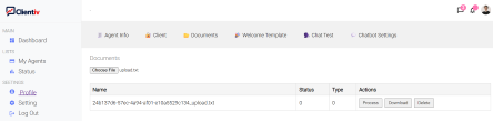 Client dashboard preview